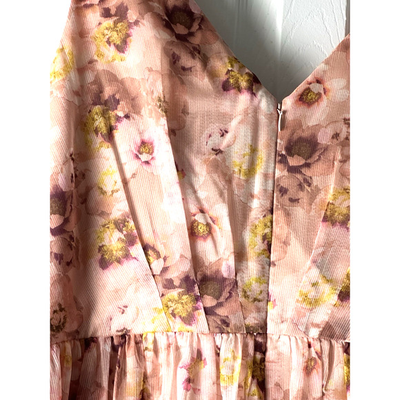 Adrianna Pappel Dress‎ Women Pink Tie High To Low Hem Maxie Size 18W Y2k Beachy - Picture 12 of 16